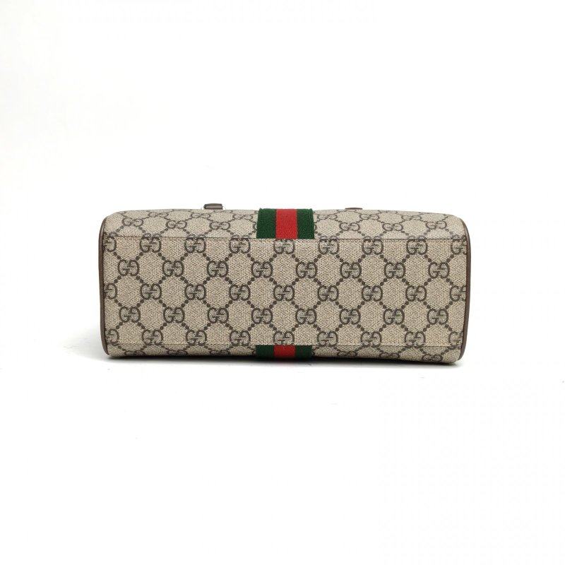 GUCCI 老花PVC金扣ophidiatote肩背包-4