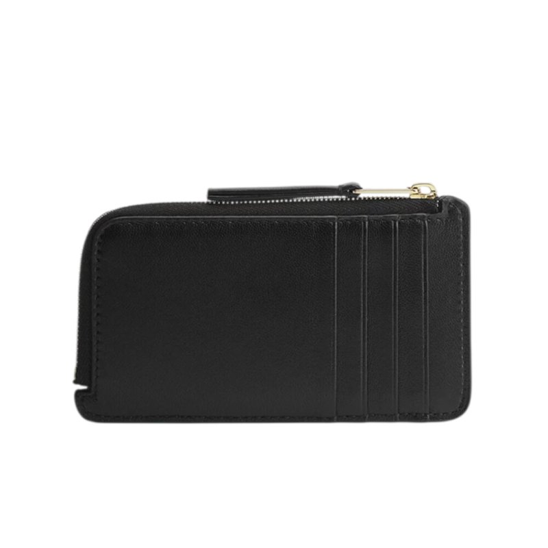 【Dior 迪奧】Trianon Cosmos 籐格紋 羊皮 拉鍊 皮夾 卡夾 零錢包 黑色 S4606OSQM_900-4