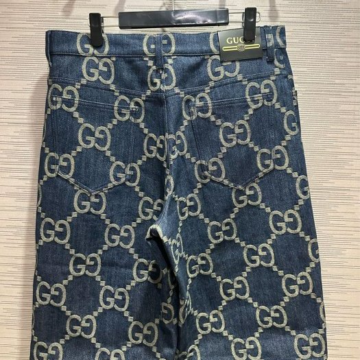 💎Han's house精品服飾💎GUCCI 古馳 滿版 GG 老花 LOGO 牛仔短褲  現貨  34 原價37000-1