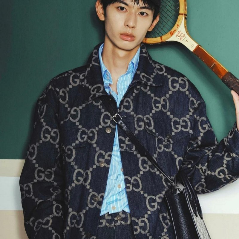 💎Han's house精品服飾💎GUCCI 古馳 滿版 GG 老花 LOGO 牛仔短褲  現貨  34 原價37000-5