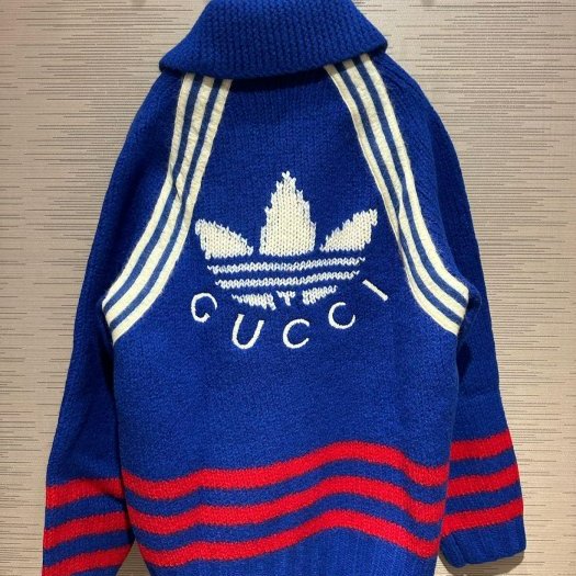 💎Han's house精品服飾💎GUCCI 古馳 聯名 愛迪達 adidas 粗毛線 針織羊毛 外套 現貨S 原價87000-1
