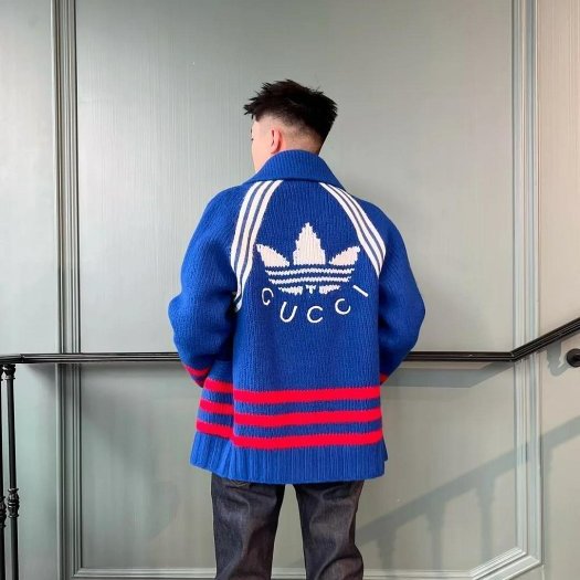 💎Han's house精品服飾💎GUCCI 古馳 聯名 愛迪達 adidas 粗毛線 針織羊毛 外套 現貨S 原價87000-7