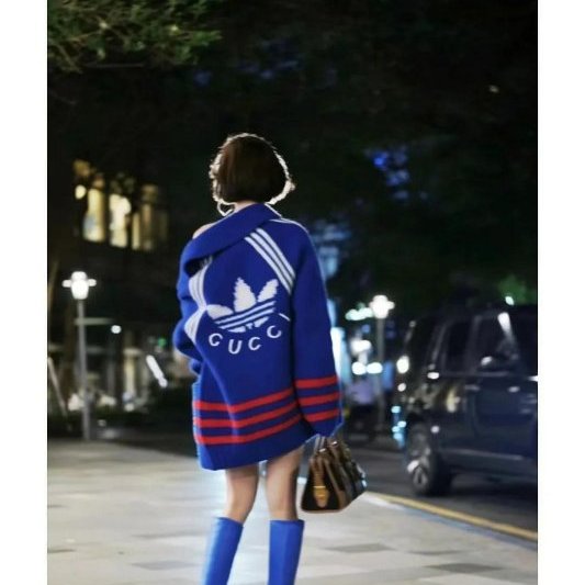 💎Han's house精品服飾💎GUCCI 古馳 聯名 愛迪達 adidas 粗毛線 針織羊毛 外套 現貨S 原價87000-8