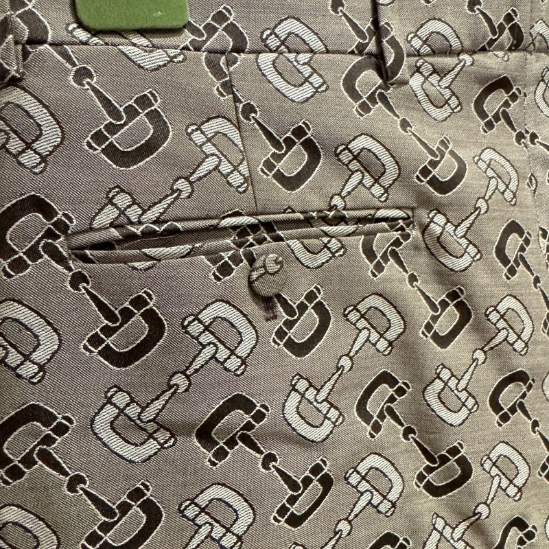 💎Han's house精品服飾💎GUCCI 滿版 老花 馬銜扣圖 長褲 西裝褲 現貨M 原價38500-5