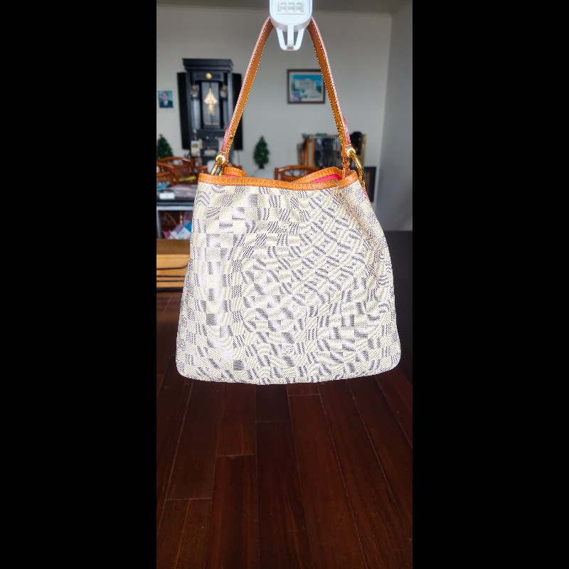 【絕版珍藏】LV Louis Vuitton Delightful PM 白棋盤格肩背包 (Damier Azur)-2