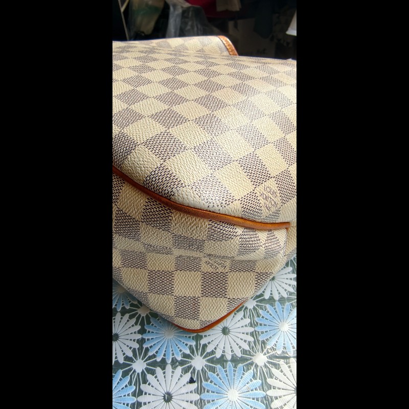 【絕版珍藏】LV Louis Vuitton Delightful PM 白棋盤格肩背包 (Damier Azur)-13
