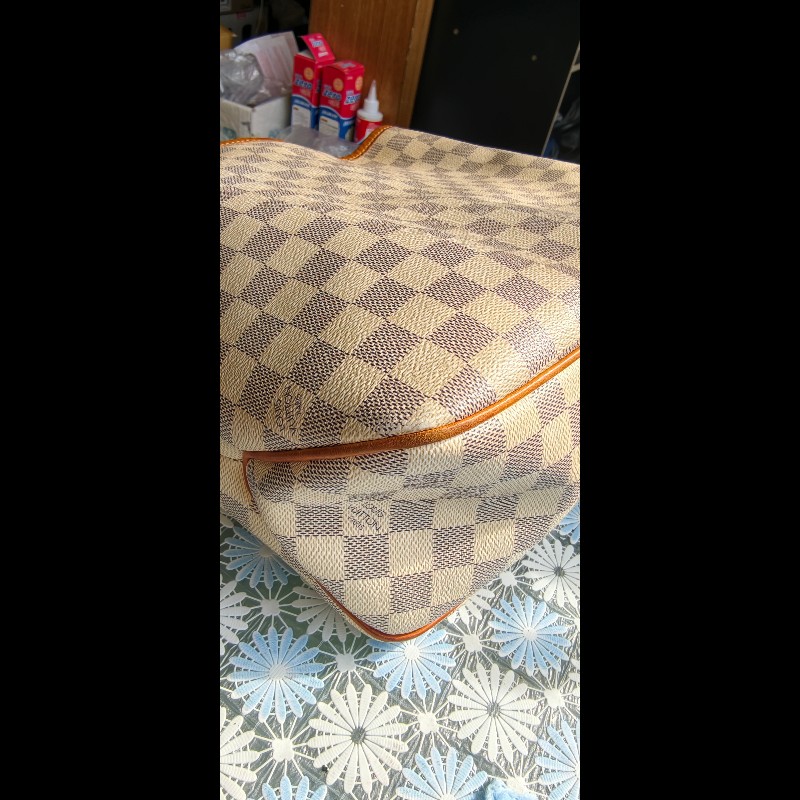 【絕版珍藏】LV Louis Vuitton Delightful PM 白棋盤格肩背包 (Damier Azur)-14