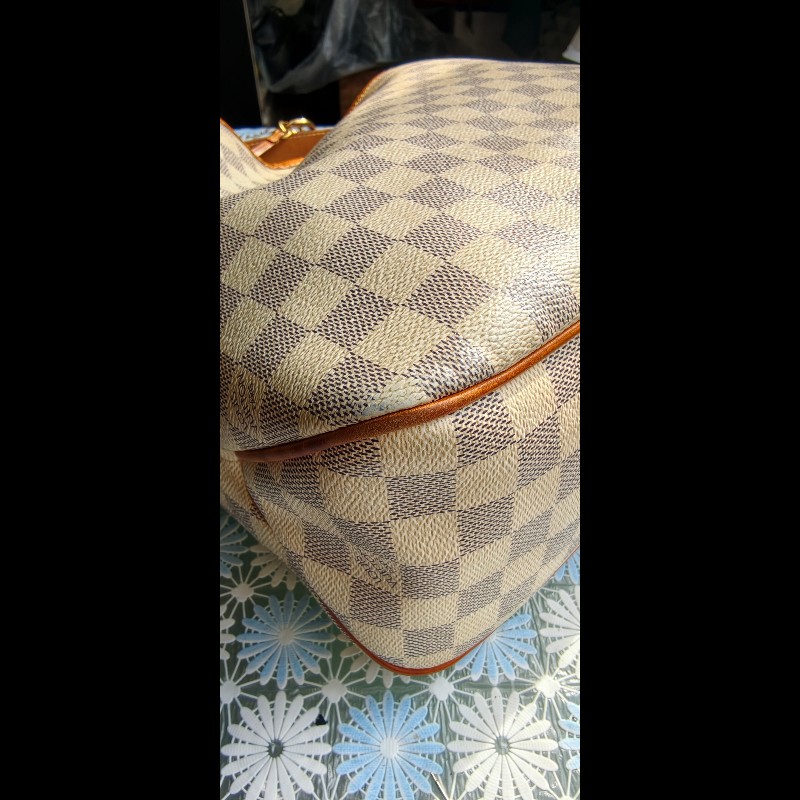 【絕版珍藏】LV Louis Vuitton Delightful PM 白棋盤格肩背包 (Damier Azur)-16