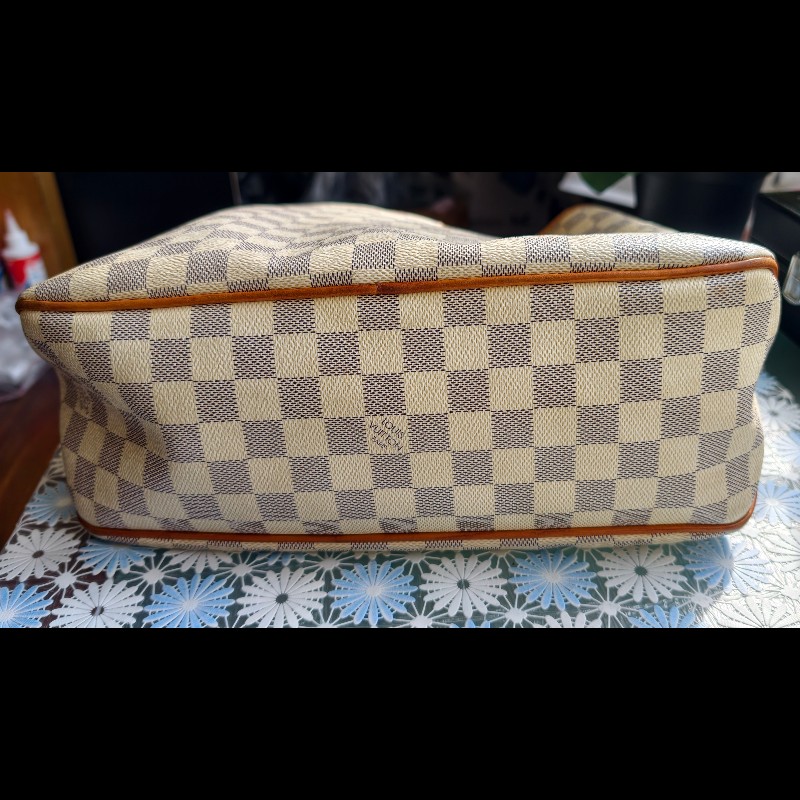 【絕版珍藏】LV Louis Vuitton Delightful PM 白棋盤格肩背包 (Damier Azur)-17