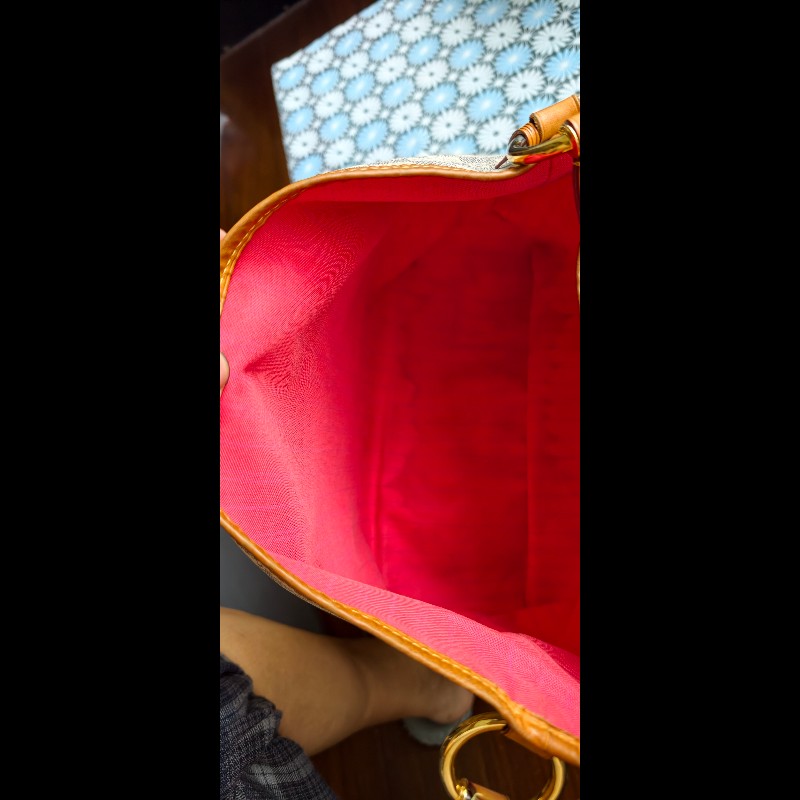 【絕版珍藏】LV Louis Vuitton Delightful PM 白棋盤格肩背包 (Damier Azur)-19
