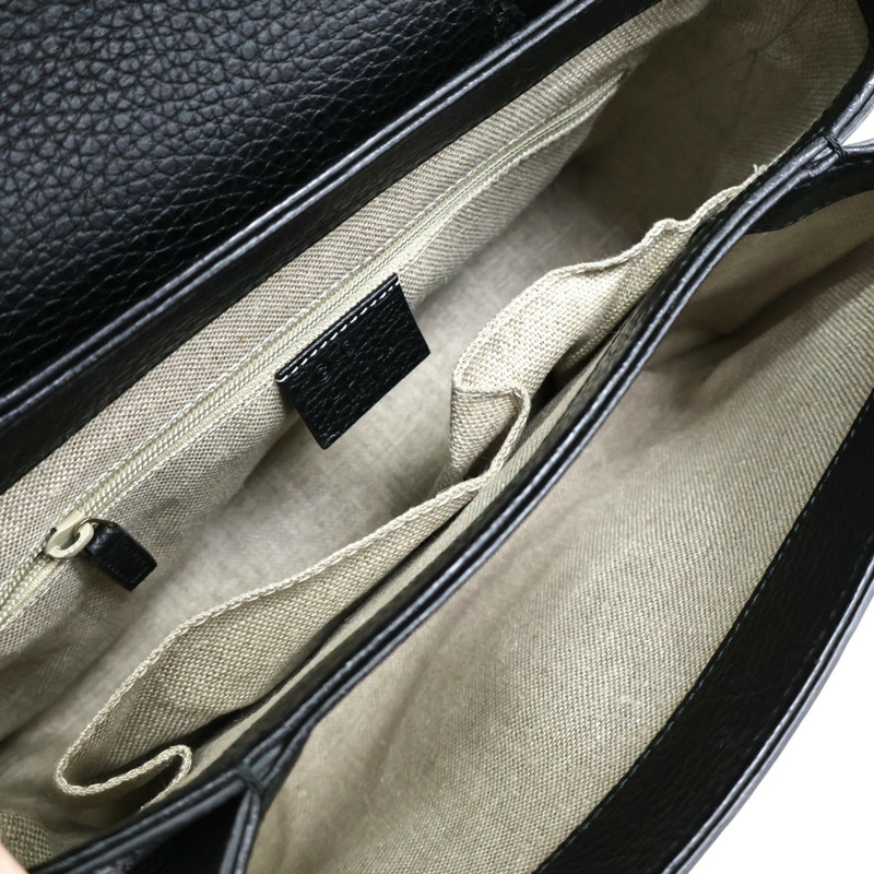 黑色 牛皮 Interlocking G Top Handle 肩背包【GUCCI 古馳】 510302-2