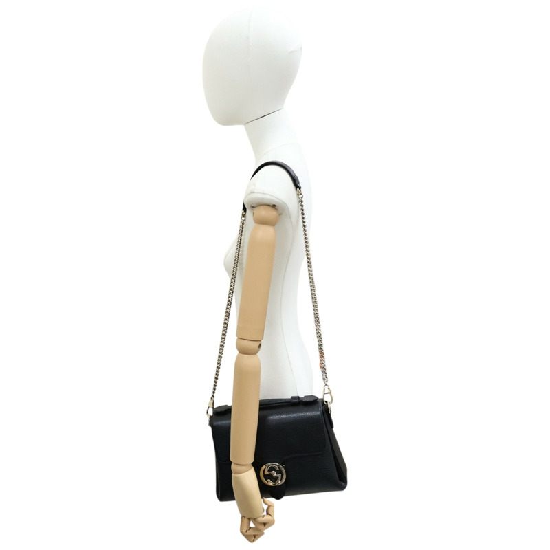 黑色 牛皮 Interlocking G Top Handle 肩背包【GUCCI 古馳】 510302-10