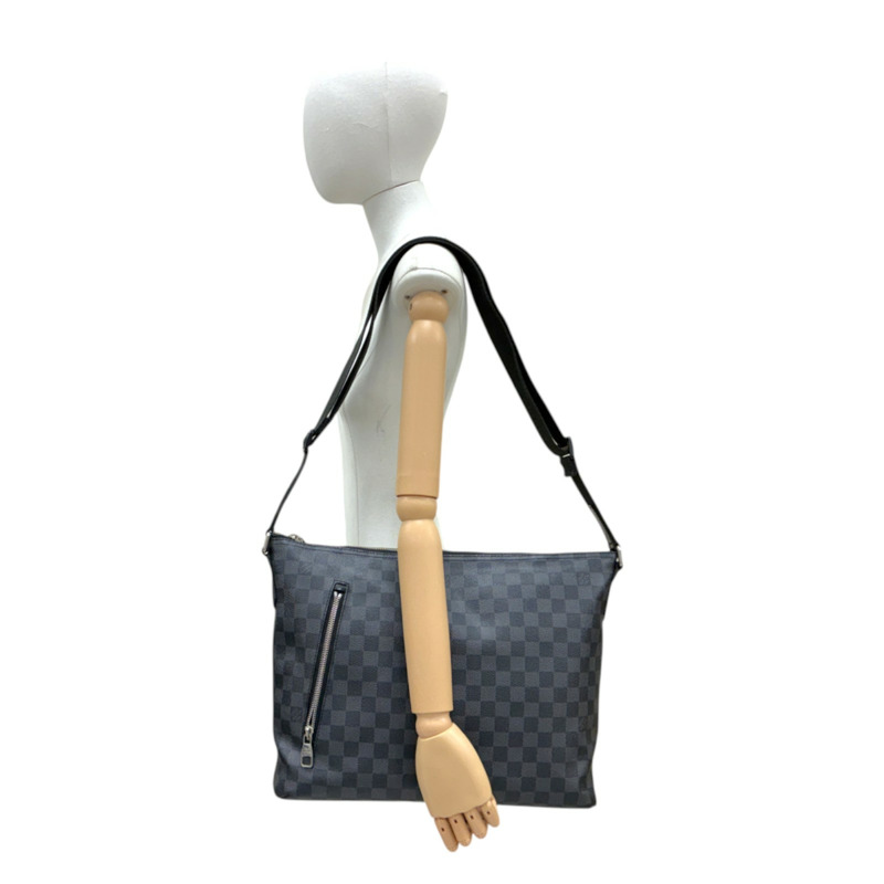 黑色 棋盤格 帆布 Mick MM 肩背包【LOUIS VUITTON LV 路易威登】 N41106-6