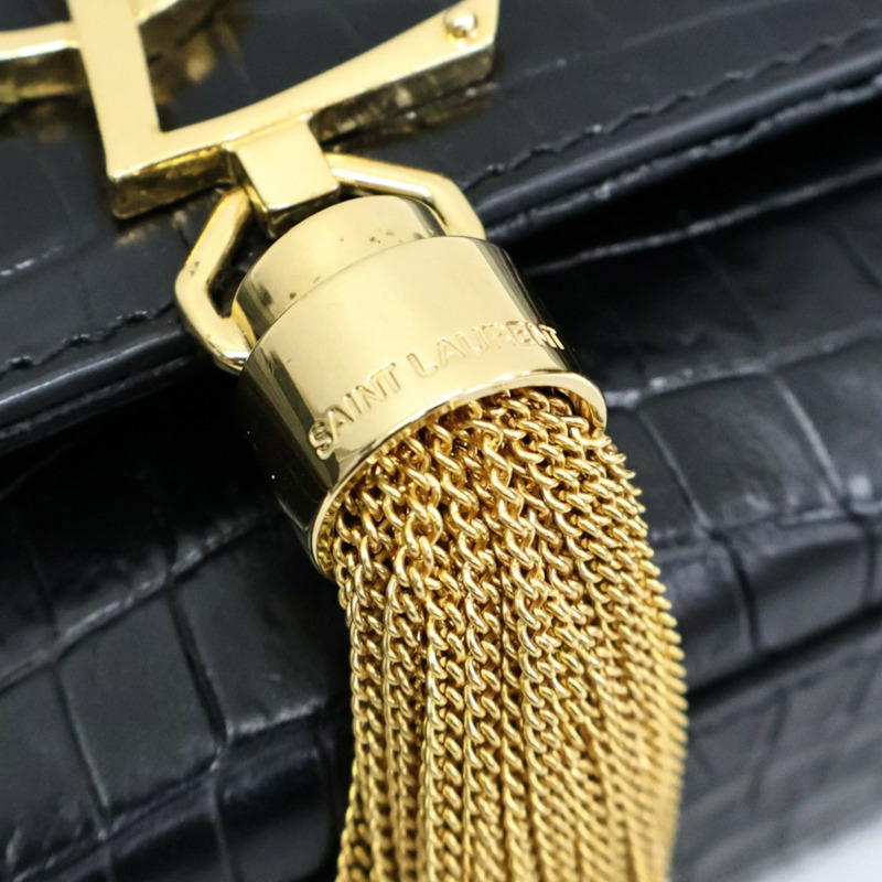 黑色牛皮 KATE 中型 流蘇 肩背包【SAINT LAURENT YSL 聖羅蘭】 354119-7