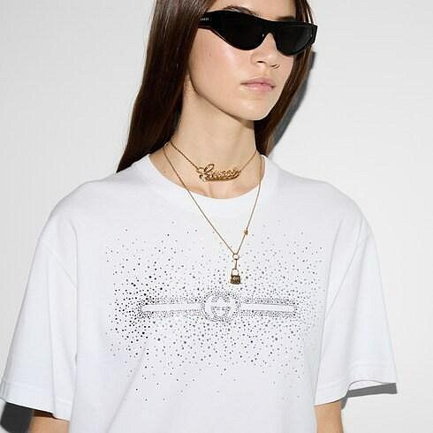 💎Han's house精品服飾💎GUCCI 古馳  水鑽 短 T  短袖 男女共穿 現貨S-8
