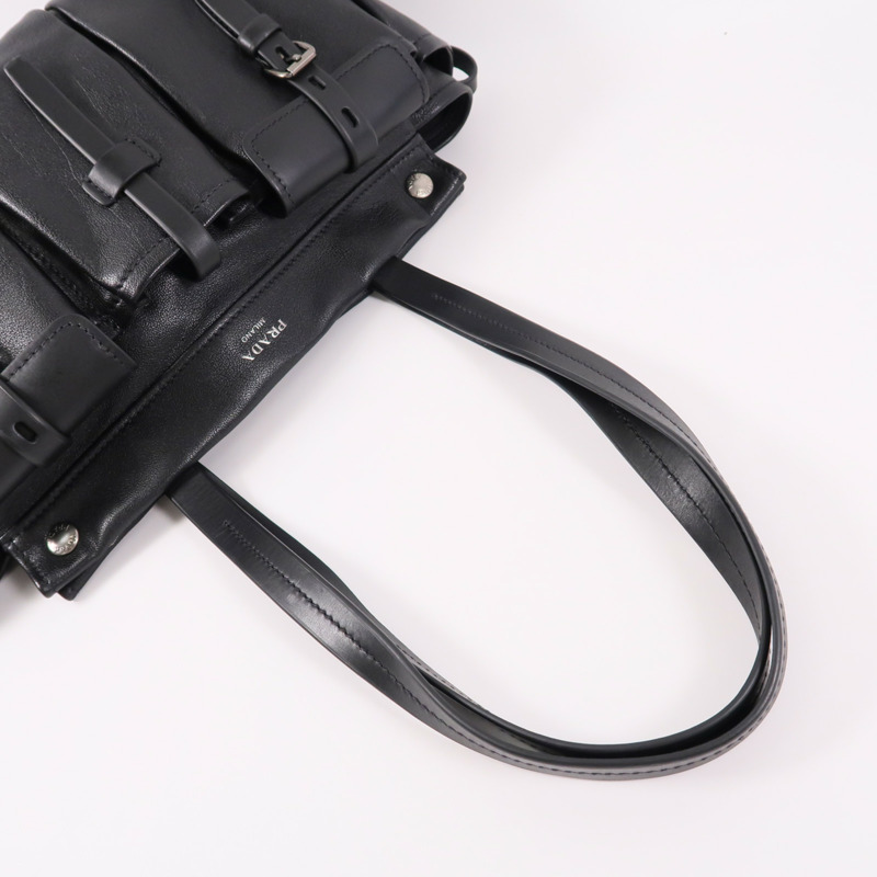 PRADA 牛皮皮革Route Large Tote肩背袋-9