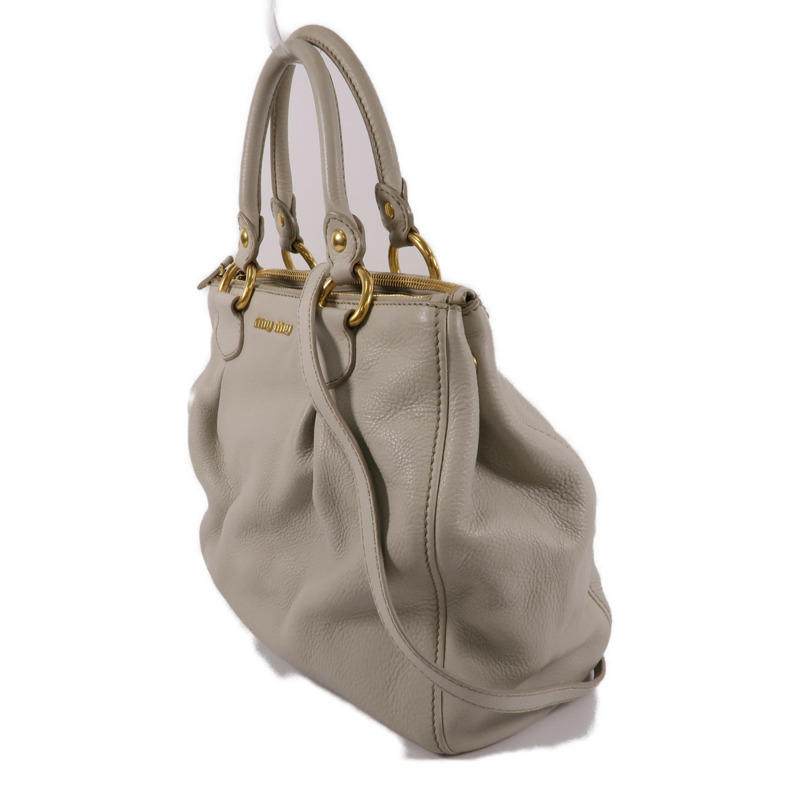 Miu Miu 牛皮皮革2 Way Shoulder手挽肩背兩用袋-2