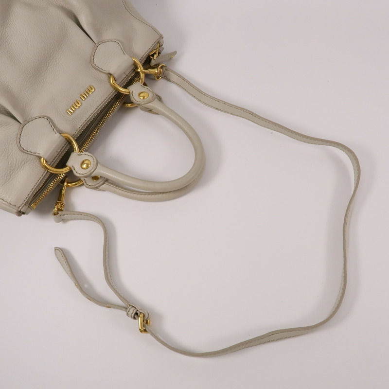 Miu Miu 牛皮皮革2 Way Shoulder手挽肩背兩用袋-7