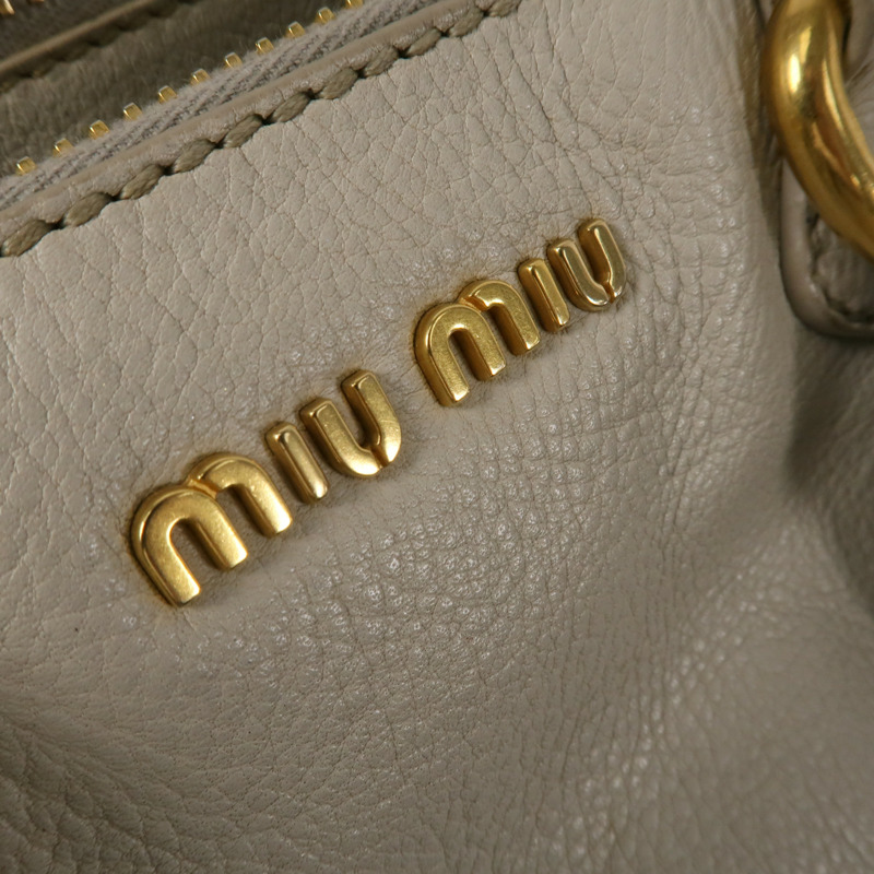 Miu Miu 牛皮皮革2 Way Shoulder手挽肩背兩用袋-12