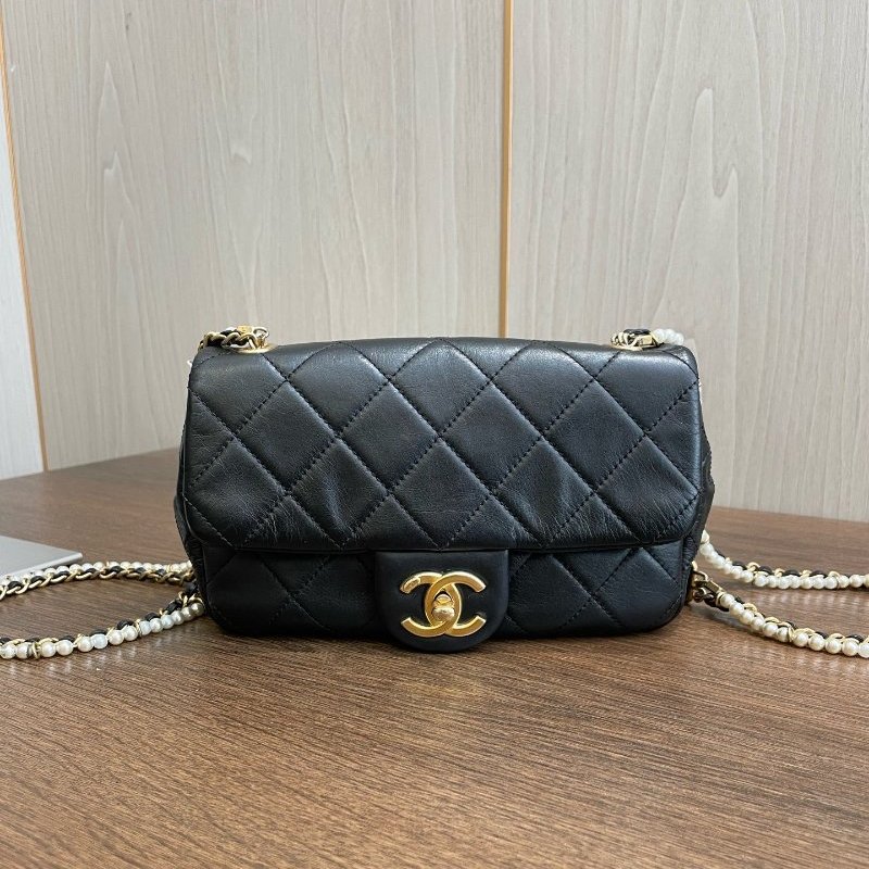 香奈兒/Chanel 黑金珍珠CF大mini 鏈條斜背包 牛皮-0