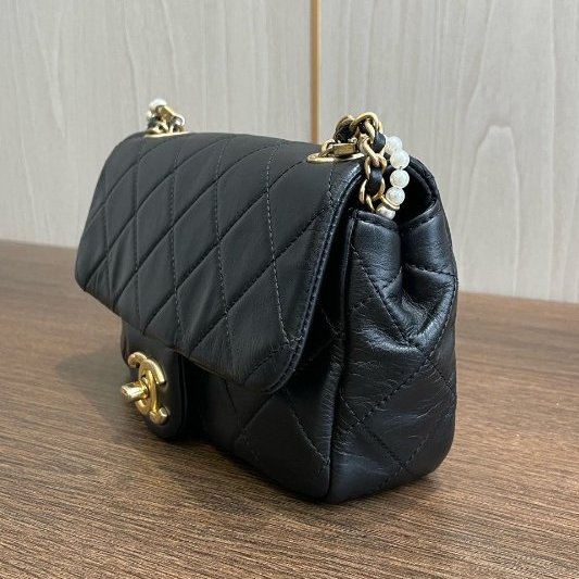 香奈兒/Chanel 黑金珍珠CF大mini 鏈條斜背包 牛皮-2