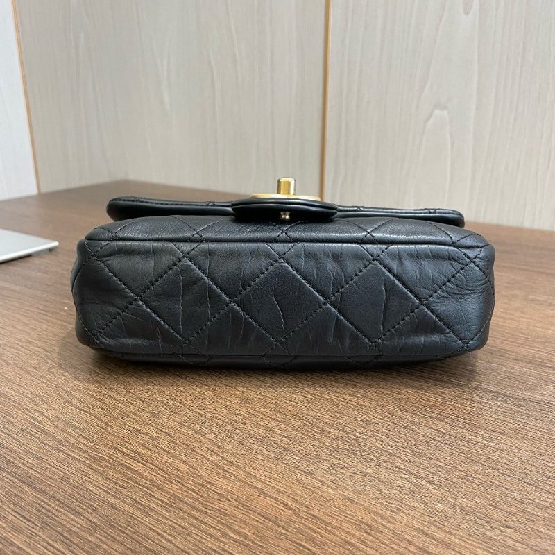 香奈兒/Chanel 黑金珍珠CF大mini 鏈條斜背包 牛皮-7