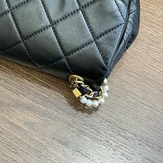 香奈兒/Chanel 黑金珍珠CF大mini 鏈條斜背包 牛皮-9