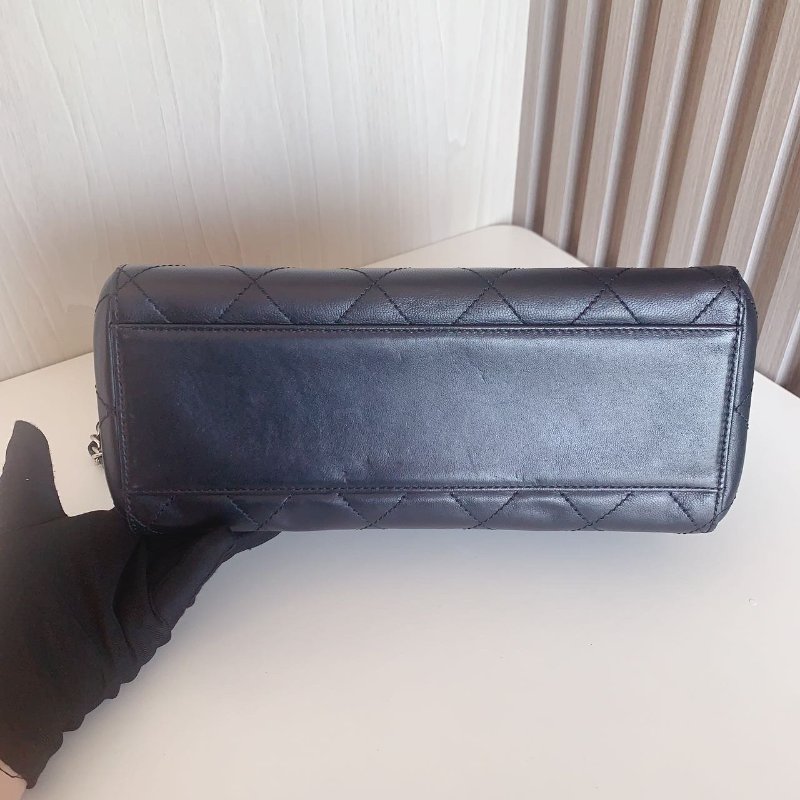 香奈兒/Chanel 黑銀琴譜托特鏈條包-7