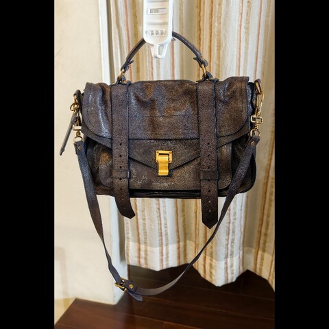 【Proenza Schouler】經典深藍黑色 PS1 中號羊皮郵差包 (Medium Satchel)