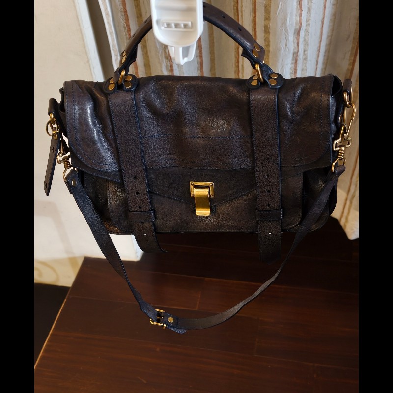 【Proenza Schouler】經典深藍黑色 PS1 中號羊皮郵差包 (Medium Satchel)-1