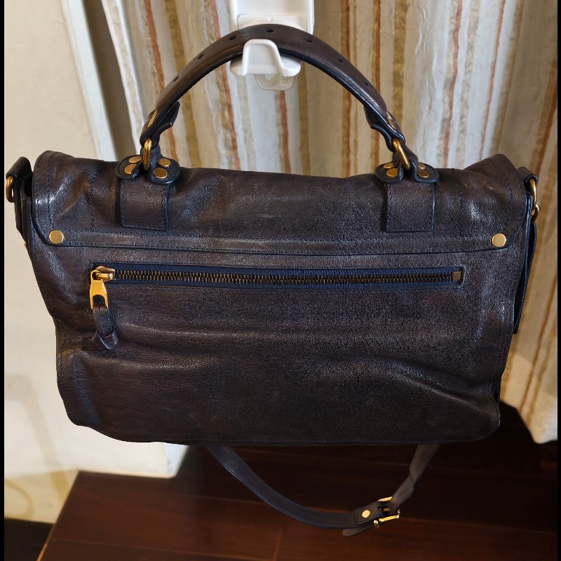 【Proenza Schouler】經典深藍黑色 PS1 中號羊皮郵差包 (Medium Satchel)-2