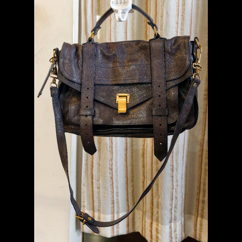 【Proenza Schouler】經典深藍黑色 PS1 中號羊皮郵差包 (Medium Satchel)-9