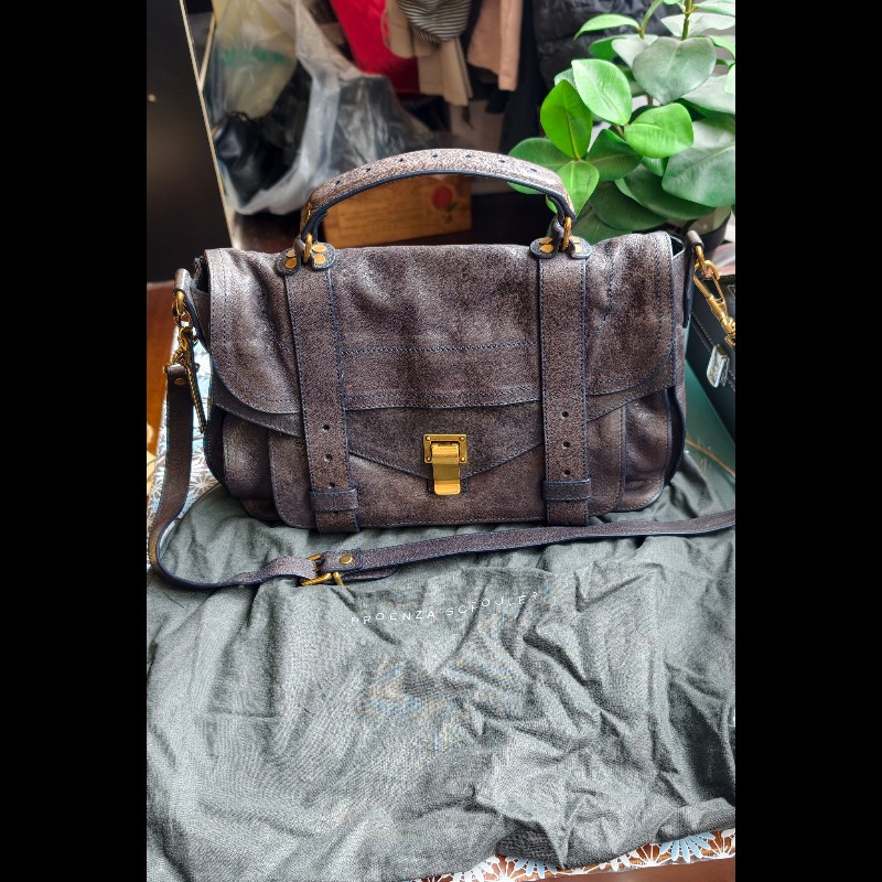 【Proenza Schouler】經典深藍黑色 PS1 中號羊皮郵差包 (Medium Satchel)-10