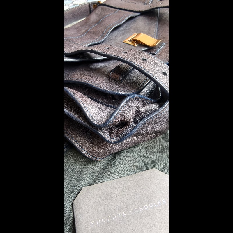 【Proenza Schouler】經典深藍黑色 PS1 中號羊皮郵差包 (Medium Satchel)-17
