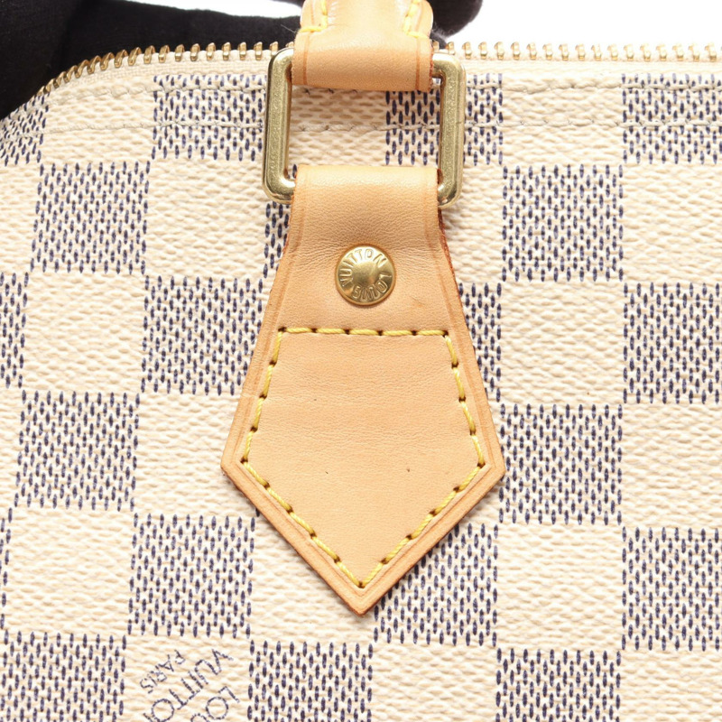 路易威登 Speedy 30 手提包 N41001 Damier Azur 帆布皮革 白色 二手 LV-8