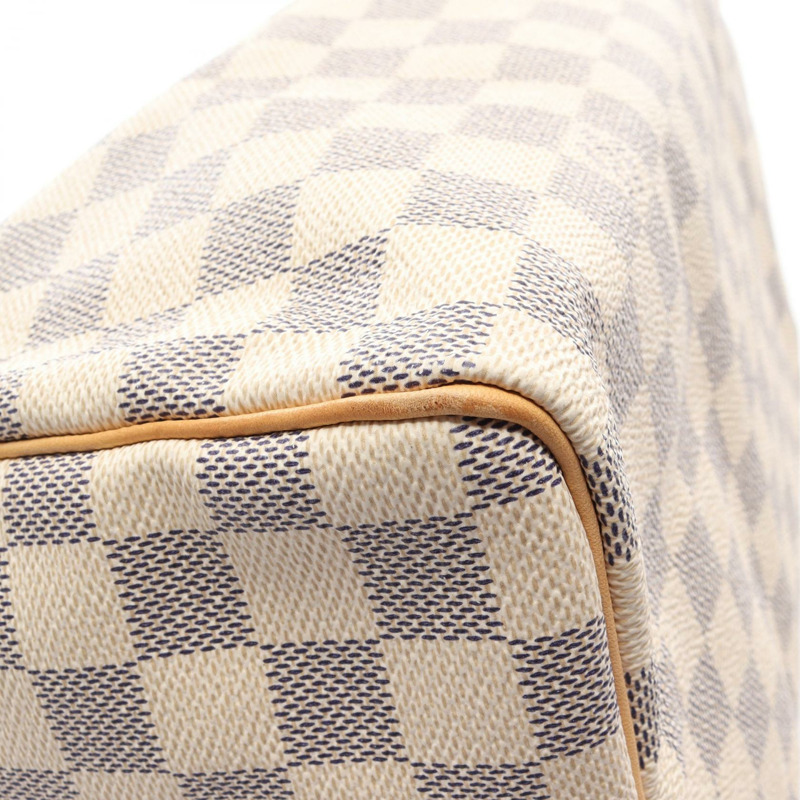 路易威登 Speedy 30 手提包 N41001 Damier Azur 帆布皮革 白色 二手 LV-11