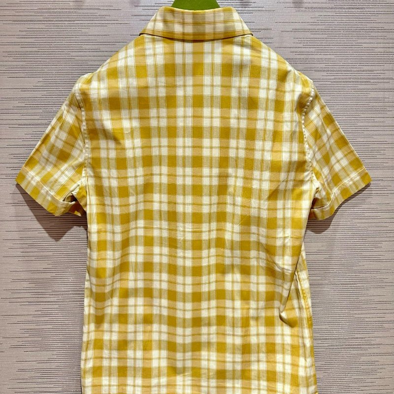 💎Han's house精品服飾💎GUCCI 古馳 聯名 愛迪達 adidas 刺繡 格紋 襯衫  現貨 S-8