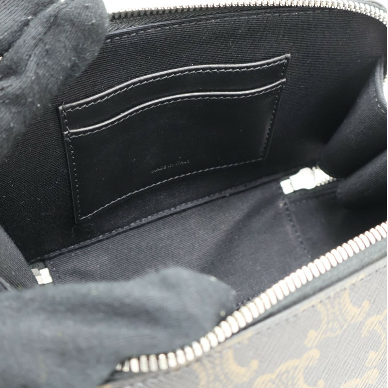 黑色 Triomphe帆布 郵差包 肩背包【CELINE 賽琳】 114902EVJ-2