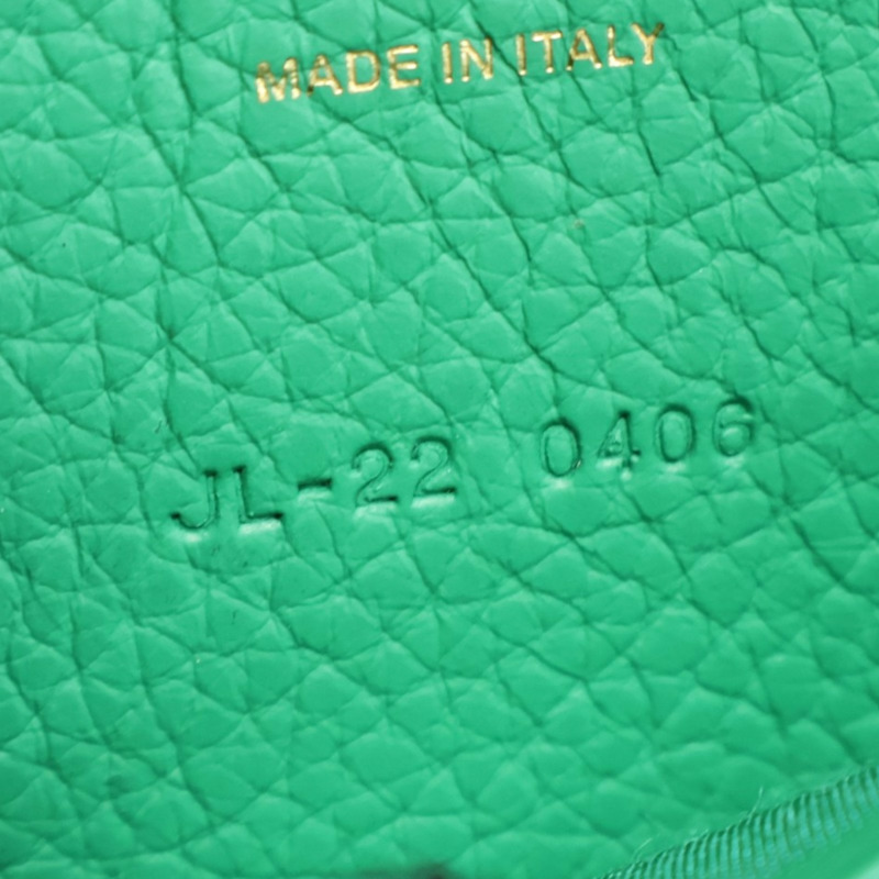 綠色牛皮 Gancini 拉鍊 零錢包【Salvatore Ferragamo 菲拉格慕】 JL-22 0406-4