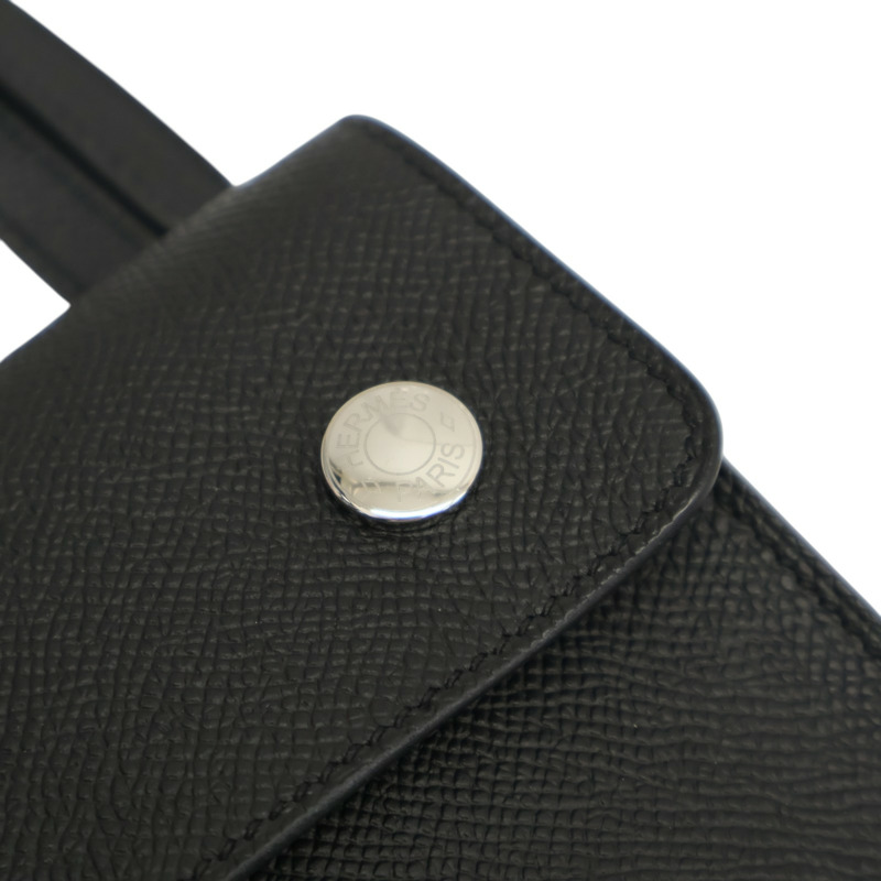 黑色 Epsom牛皮 Hermesnap Wallet 肩背包 W刻 銀扣【HERMES 愛馬仕】 H085291CK-5