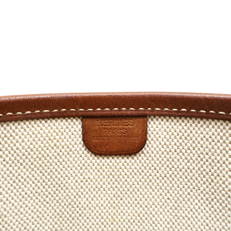 米色帆布 棕色牛皮 Evelyne 29 肩背包 口K刻【HERMES 愛馬仕】-3
