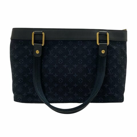 Louis Vuitton 路易威登 M92680 Mini Lin Lucille PM 手提包 藍色 老花 帆布 金釦