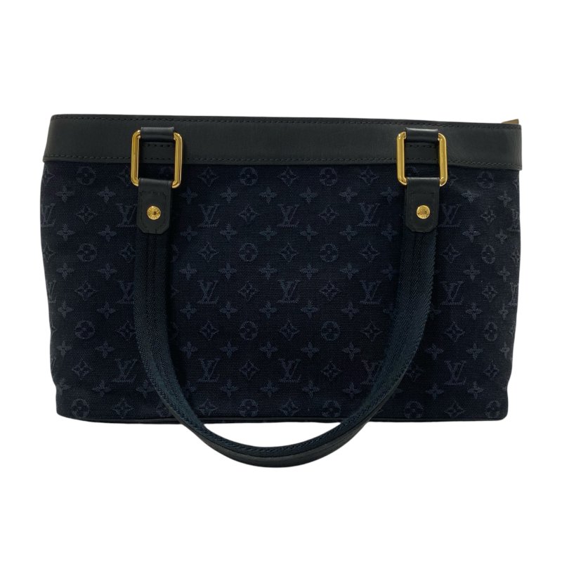 Louis Vuitton 路易威登 M92680 Mini Lin Lucille PM 手提包 藍色 老花 帆布 金釦-0