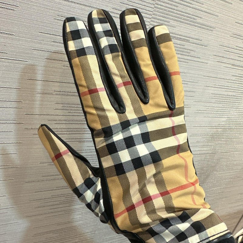 💎Han's house精品服飾💎Burberry 經典款 格紋 小羊皮 羊毛 手套-2
