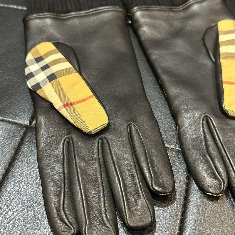💎Han's house精品服飾💎Burberry 經典款 格紋 小羊皮 羊毛 手套-3