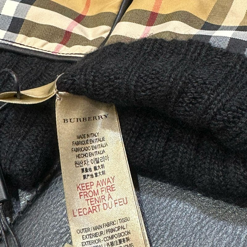 💎Han's house精品服飾💎Burberry 經典款 格紋 小羊皮 羊毛 手套-7