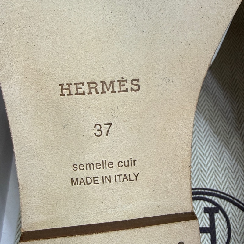 全新未使用Hermes 愛馬仕Oran H拖鞋 凉鞋白色 37碼-3