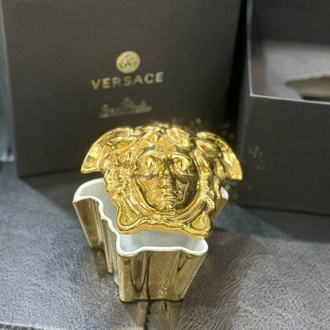 💎Han's house精品服飾💎VERSACE 凡賽斯 LOGO 女王頭 陶瓷 收納盒 德國製造 現貨 原價10900