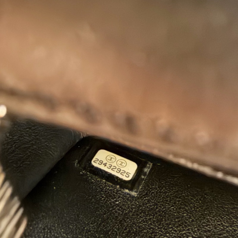 Chanel CF20大mini黑銀色羊皮-18