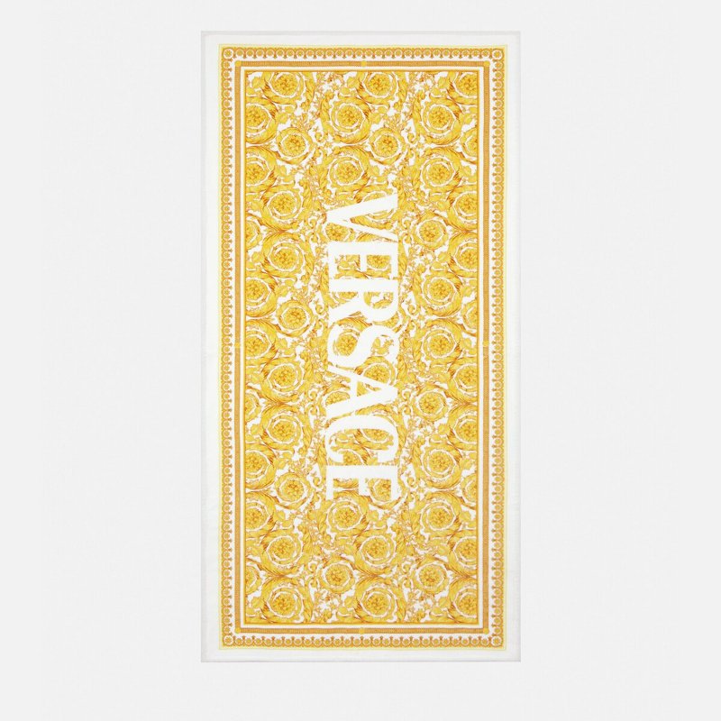 💎Han's house精品服飾💎 VERSACE 凡賽斯 女神頭 頂級黑牌  浴巾 沙灘巾146X48CM-1